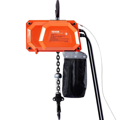 VEVOR Elektrische kettingtakel, 149,7 kg draagkracht, 3 m hefhoogte, 2,3 m/min snelheid, 1-fase elektrische lier met G80-ketting, 3 m kabelafstandsbediening, voor garage, winkel, hotel, thuis