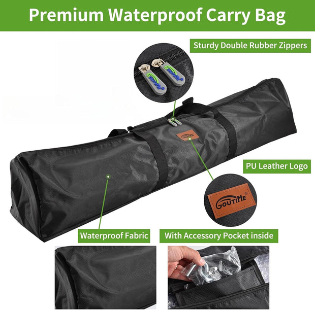 Hangmat met Standaard - Tuinhangmat -  250 kg Capaciteit - Robuuste stof - Zware - Heavu-duty Stalen Standaard - Draagtas Inbegrepen - voor Buiten - Balkon - Terras - Tuin - 275x100cm - Blauw en Groen