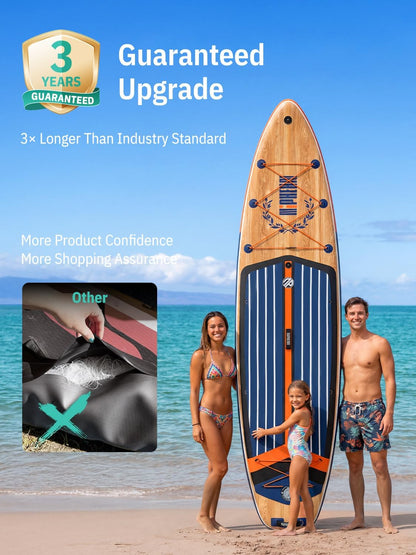 Niphean Opblaasbaar paddleboard (extra groot), SUP voor 2+1 personen/familie, stand-up paddleboard met (Beginner-vriendelijk) evenwichtige vleugel, waterdicht telefoonzakje, paddleboard voor