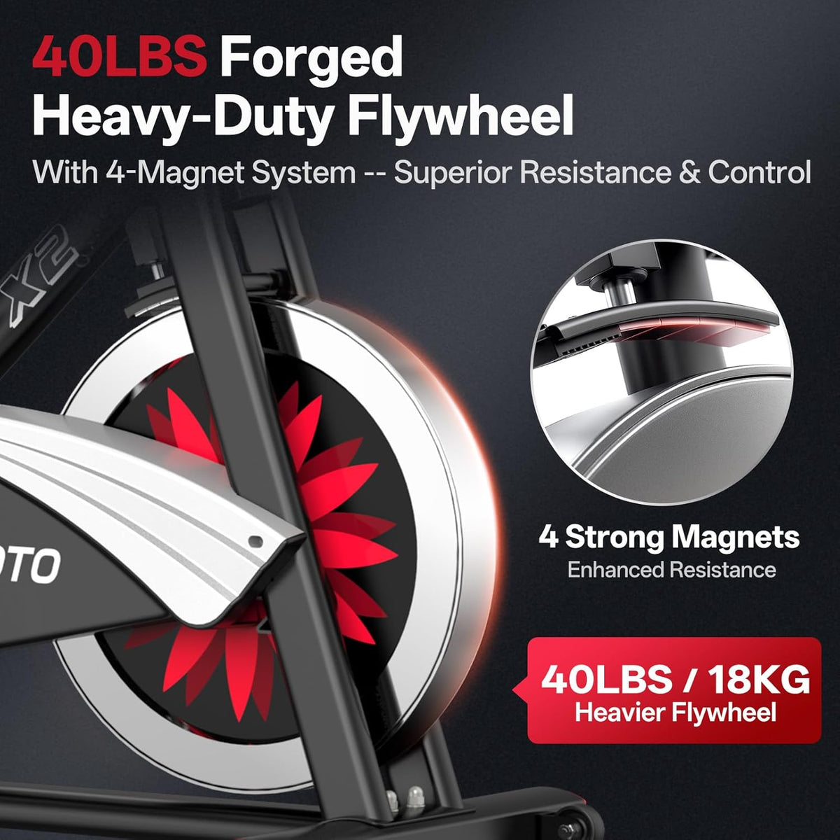JOROTO X2/X2PRO Bluetooth Home Exercise Bike Magnetic Belt Drive Indoor Bicycle with 18kg Flywheel, 160kg Weight Capacity