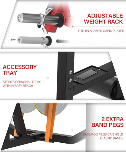 HVO Curlbank Biceps Machine Training Device: 3-in-1 Biceps Curl Bench Biceps Machine for Home Preacher Curl Bench Arm Trainer Machine up to 300kg Red - QUORE