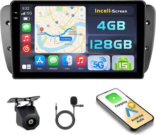 Android Autoradio Seat Ibiza 6J – Multimedia Systeem – Navigatie Unit – CarPlay Radio – Android Auto Receiver – 9 Inch Touchscreen – 4GB RAM 128GB Opslag - QUORE