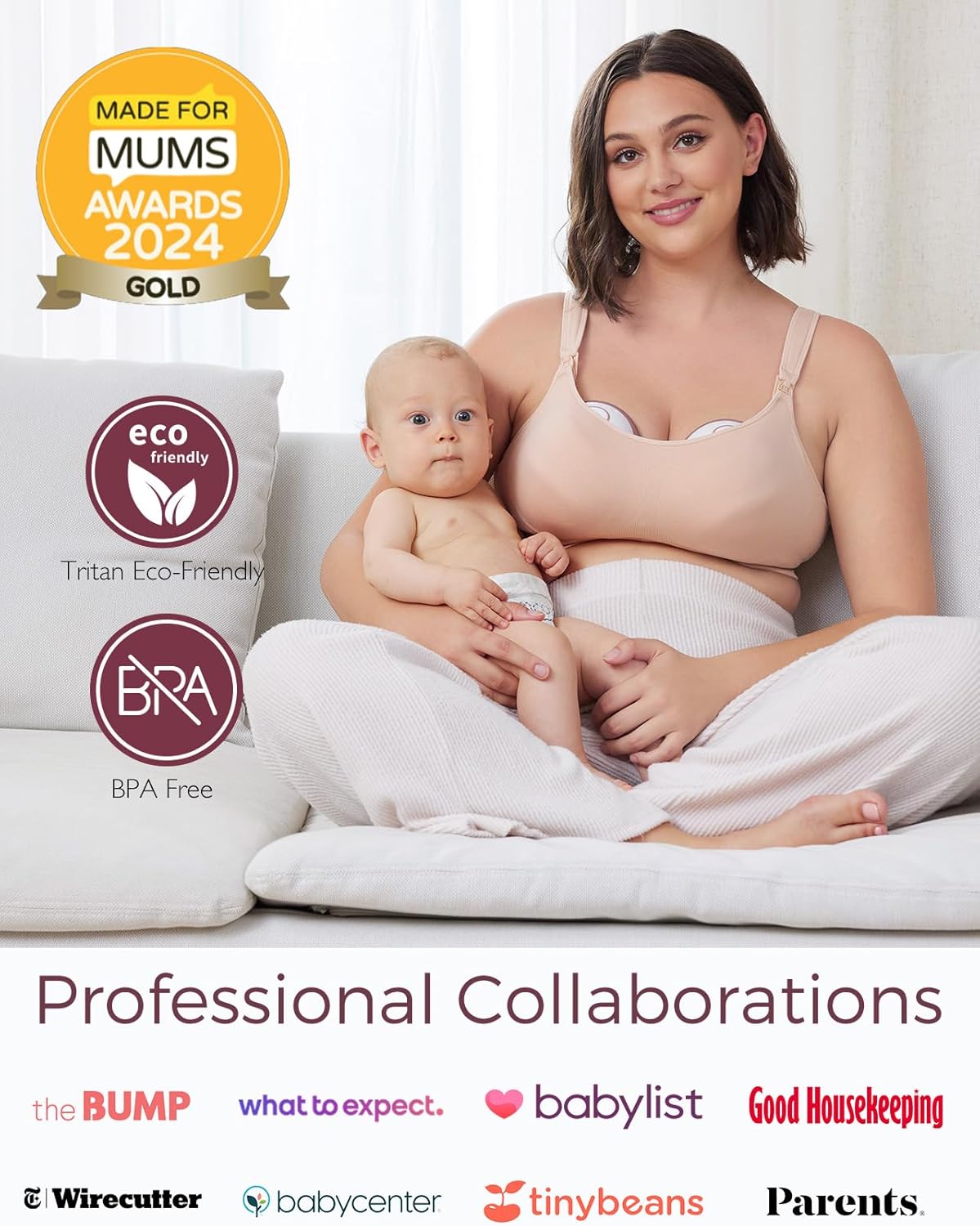 Momcozy Borstkolf Handsfree Mobiel | M6, Draagbare Borstkolf Ideaal Ritme voor Meer Melk, DoubleFit Flange Meer Pasvorm & Discreet met 3 Standen & 9 Niveaus, 24 mm (1-Pack, Roze)