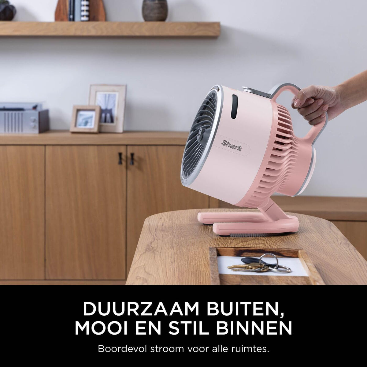 Shark FlexBreeze HydroGo, krachtige draagbare ventilator met verneveling, koeling binnen en buiten, stil en duurzaam, snoerloos, compact en lichtgewicht, luchtstroom tot 20 m, Kwarts FA050EUPK