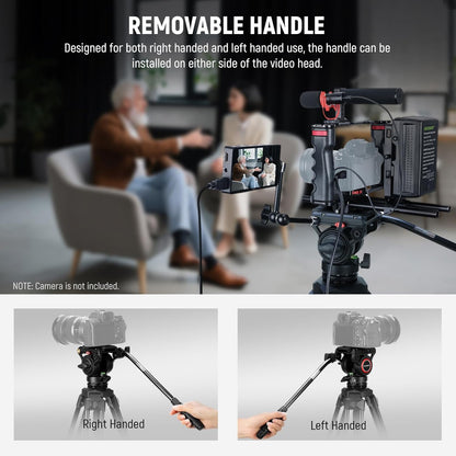 NEEWER Camerastatief met vloeiende kop, robuust, licht, compact, draagbaar, reishouder voor DSLR-camcorder, compatibel met DJI Gimbals, compatibel met Manfrotto QR-platen, max. 13,2 kg, TP73