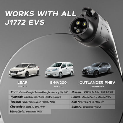 Type 2 naar type 1 EV-oplaadkabel – 5 m, 7,2 kW/32 A, type 2 stekker (IEC-62196) naar type 1-bus (SAE J1772), oplaadadapter voor J1772 elektrische voertuigen, voor Ioniq 5/Bolt EV/EV 6