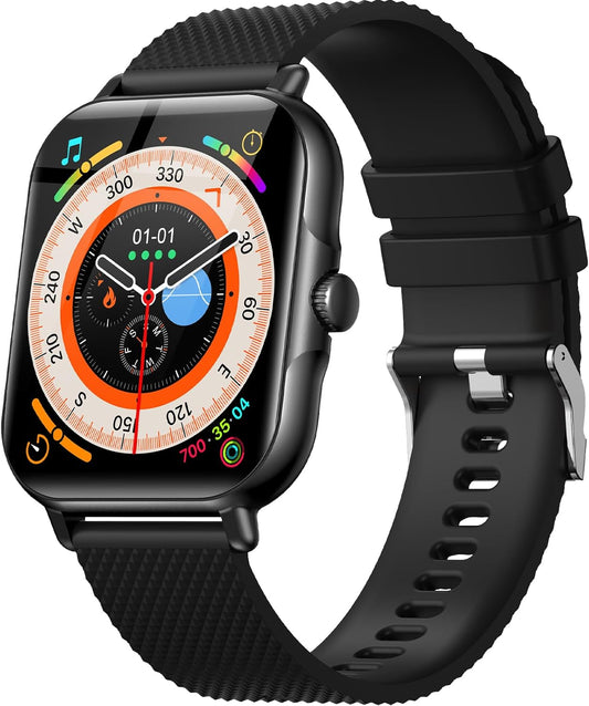 Smartwatch voor dames en heren, smartwatch met telefoonfunctie, 1,85 inch touchscreen, fitnesstracker, IP68 waterdicht, fitnesshorloge met stappenteller, meerdere sportmodi, polshorloge voor