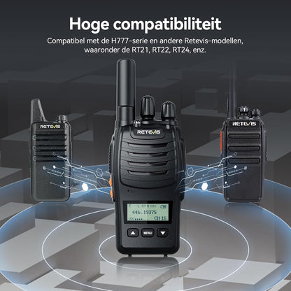 Retevis H777D Portofoons met 10-Voudige Oplader, LCD-Scherm, 1200 mAh-Batterij, Type C-Oplader, Eenvoudig te Koppelen, Langeafstandsradio voor Beveiliging, Hotel (10 Stuks)