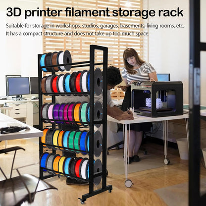 Filamenthouder 3D-printer – Filamentrek – Spoelhouder – Opbergrek – Filament Organizer – 5 Niveaus Metalen Rek – Draagvermogen 45 kg Per Niveau – Voor 40 Spoelen Tot 1 Kg