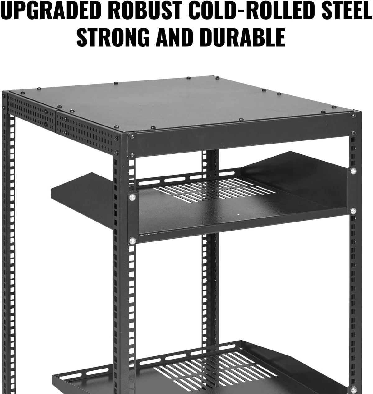 20U Open Frame Server Rack Met Wielen – Serverrack – Netwerkrack – AV-Rack – 19 Inch Rack – Verstelbare Diepte 23 Tot 40 Inch – Draagvermogen Tot 500 Lbs