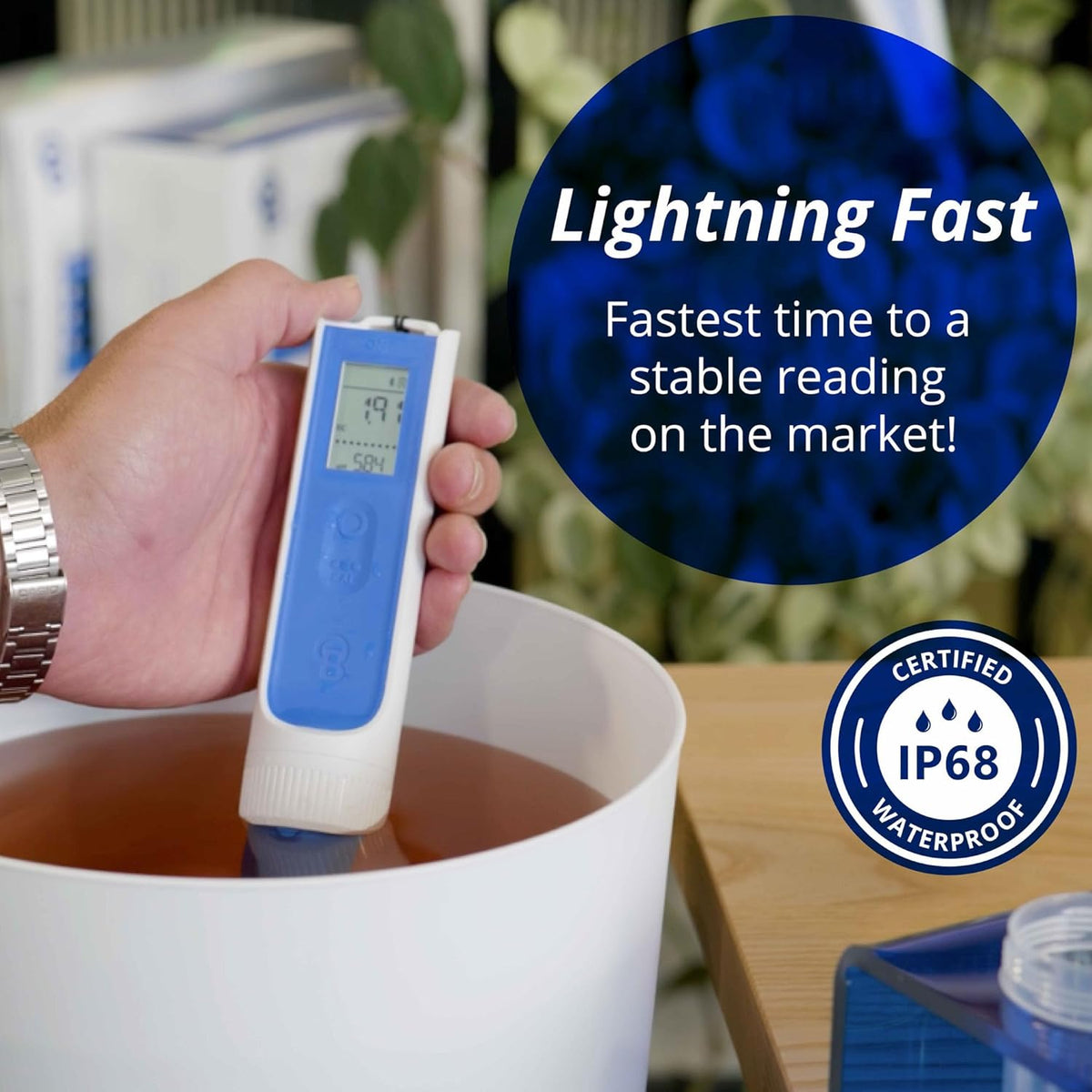Bluelab OnePen - een 3-in-1 temperatuur-, EC/PPM- en pH-meter, bliksemsnelle meetwaarden - Bluetooth-gegevensuitwisseling & in-app-tracking - verwisselbare sonde