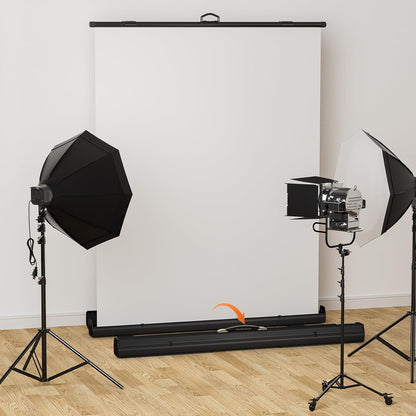 Witte schermachtergrond, WASJOYE professionele inklapbare pull-up chromakey-paneel, automatisch vergrendelende kreukbestendige fotografie-achtergrond voor fotovideostudio, live game, streaming