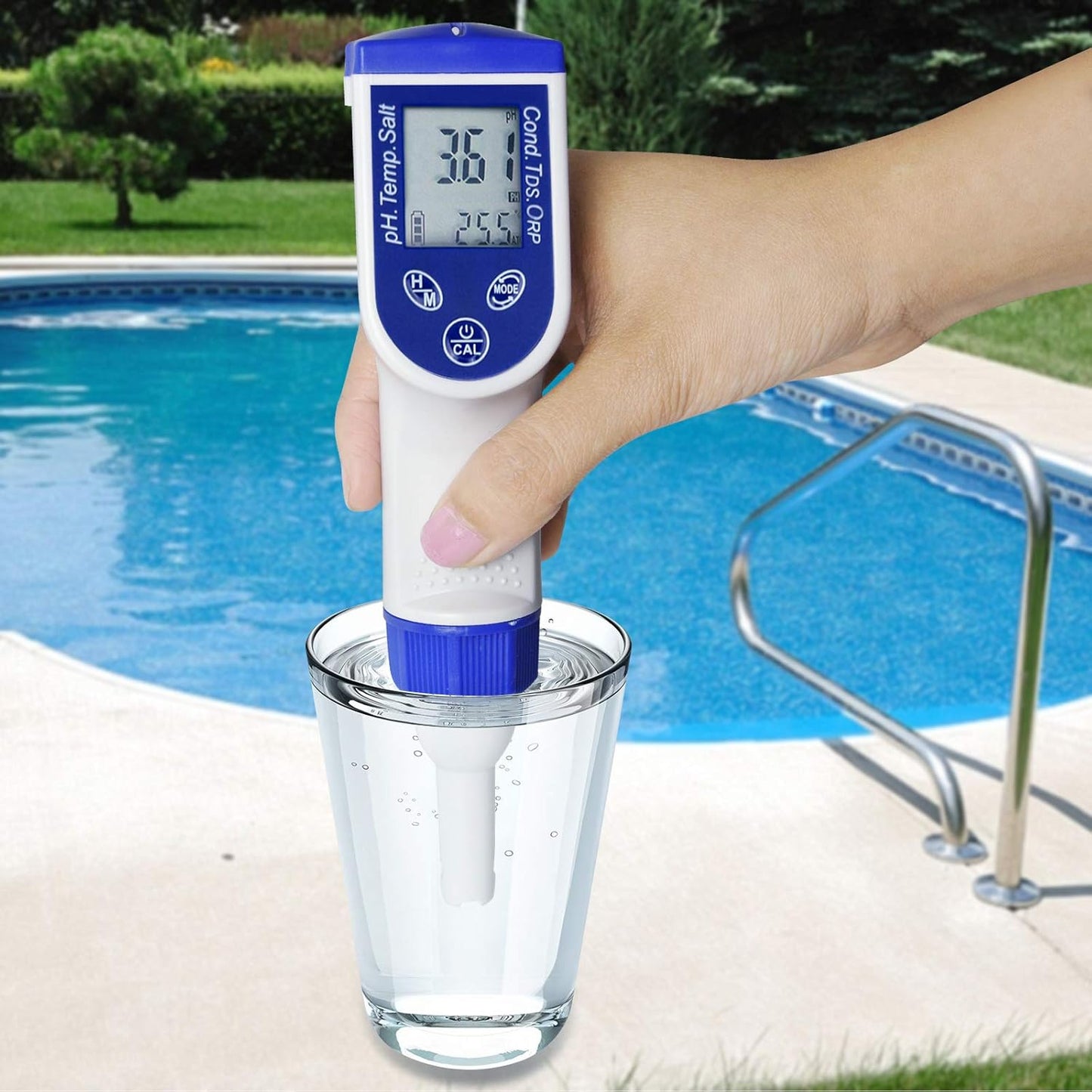 6-in-1 pH-Meter voor Waterkwaliteit; Multiparameters (pH-ORP TDS Saliniteit Geleidbaarheid CE Temperatuurmeter) Waterdichte Digitale Pen met Verwisselbare ORP-Sonde