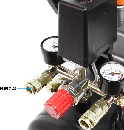 Wiltec luchtcompressor met 24 liter tank 1100 W werkplaatscompressor 8 bar en 1,1 kW, mobiele compressor voor luchtdruk en perslucht
