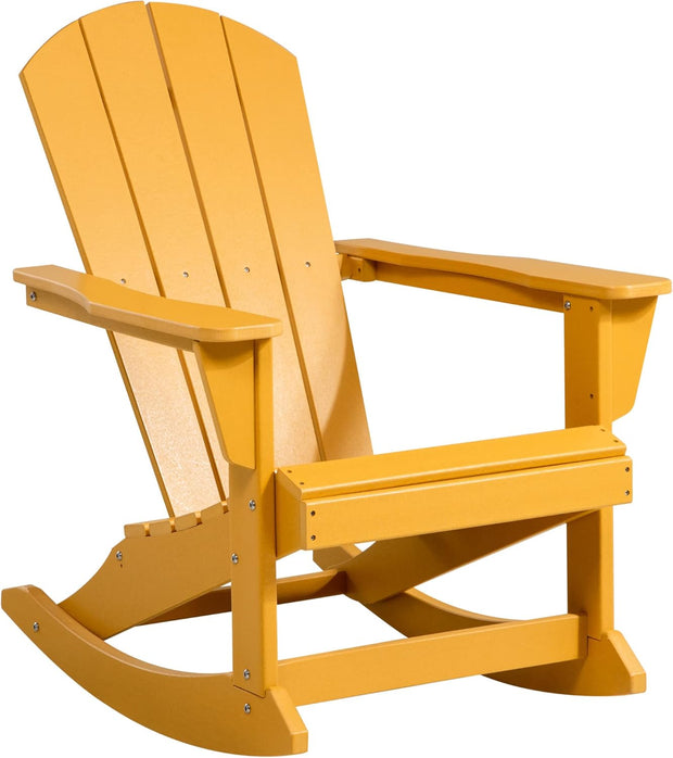 Adirondack - Tuinstoel - Schommelstoel - Relaxstoel - Ergonomische Rugleuning - Stevige - voor Tuin - Balkon - Terras -  HDPE - 73.5 x 93 x 91.5 cm - Oranje