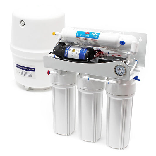 Naturewater 5-stage reverse osmosis RO 180 l/day with pump and pressure indicator - QUORE