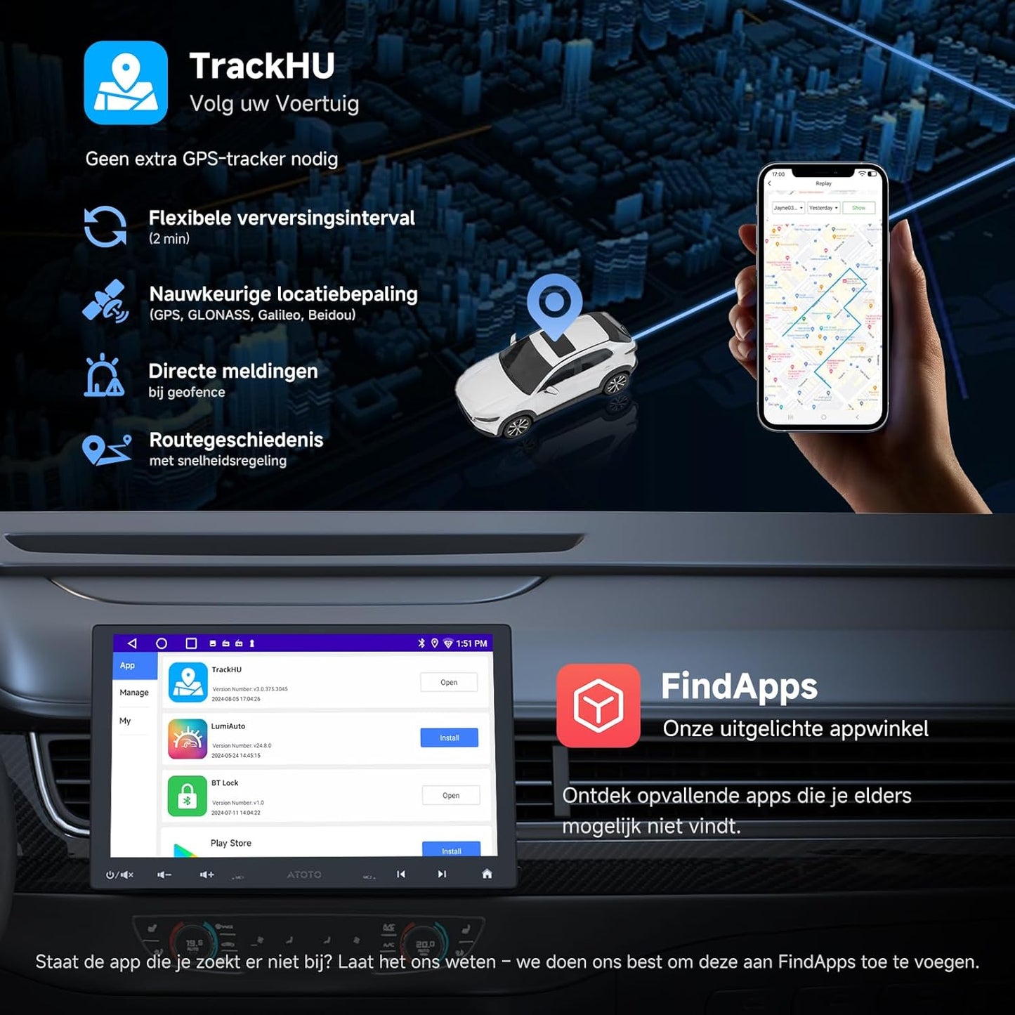 10,1 inch 2 DIN & 1 DIN Adaptieve Autoradio, Draadloze CarPlay & Android Auto, WiFi/BT/USB Tethering, 24-bands EQ, Achteruitrijcamera, HD LRV, 2G+32G