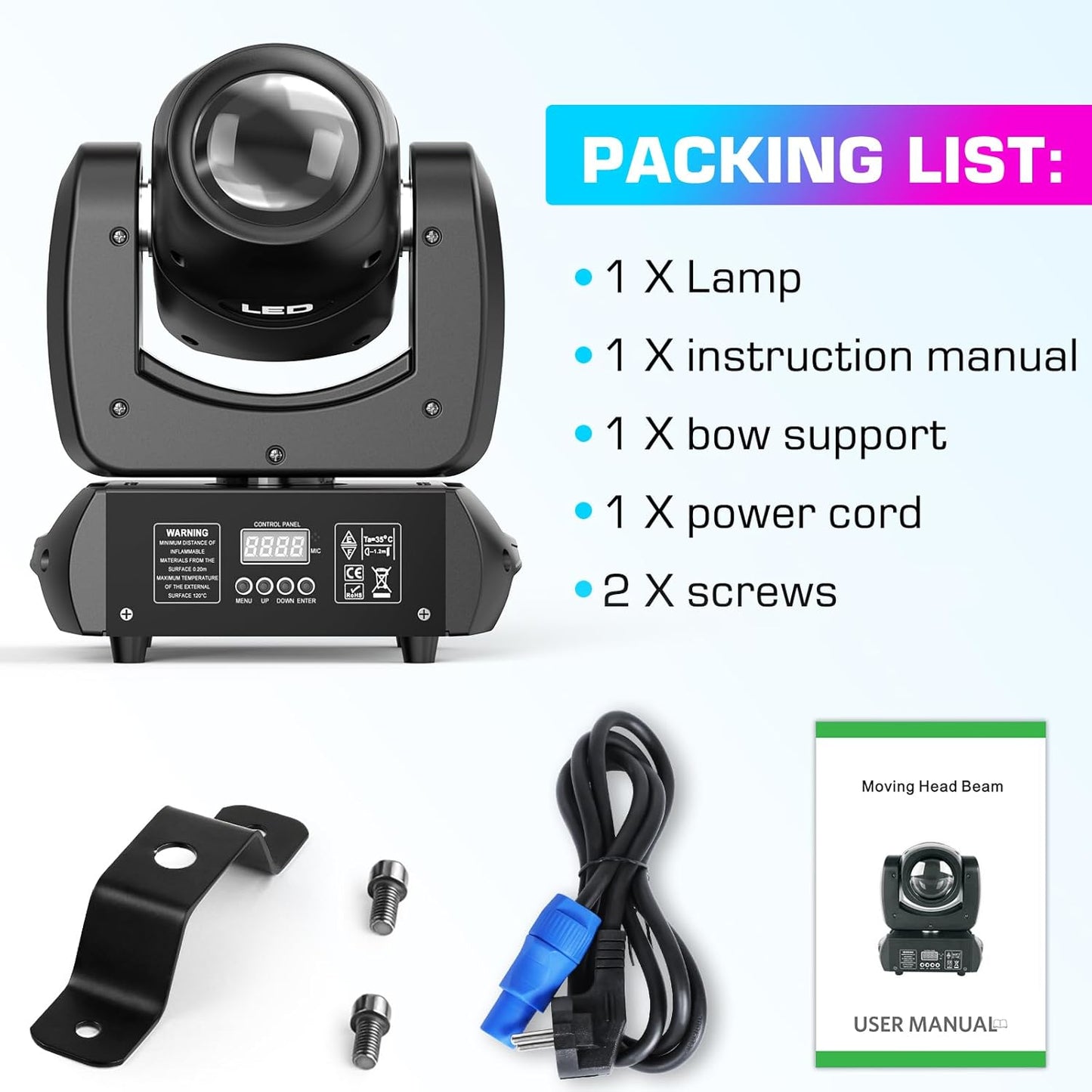 100 W Moving Head LED DMX DJ-lichten draaiende spot beam 18-voudig prisma podiumverlichting 8 kleuren met geluid geactiveerde modi voor bruiloftsfeesten kerk live band show bar disco party