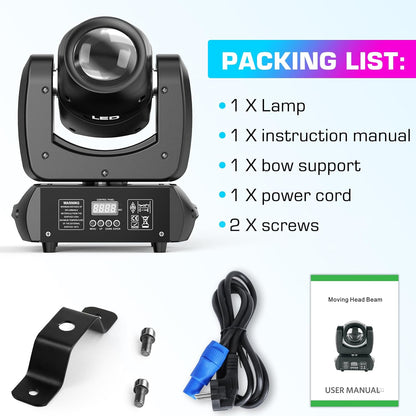 100 W Moving Head LED DMX DJ-lichten draaiende spot beam 18-voudig prisma podiumverlichting 8 kleuren met geluid geactiveerde modi voor bruiloftsfeesten kerk live band show bar disco party