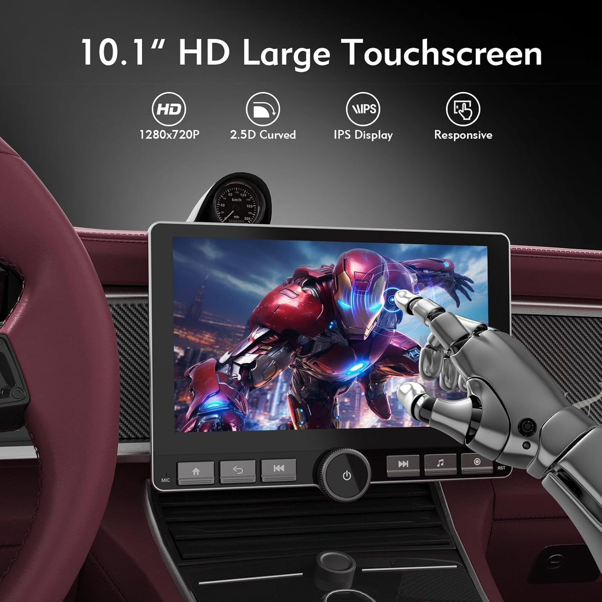 360° Draaibare Autoradio – 1 DIN Autostereo – Carplay Radio – Android Auto Interface – Multimedia Speler – 10,1 Inch IPS Scherm – DSP Geluidsoptimalisatie – Achteruitrijcamera Met Nachtzicht