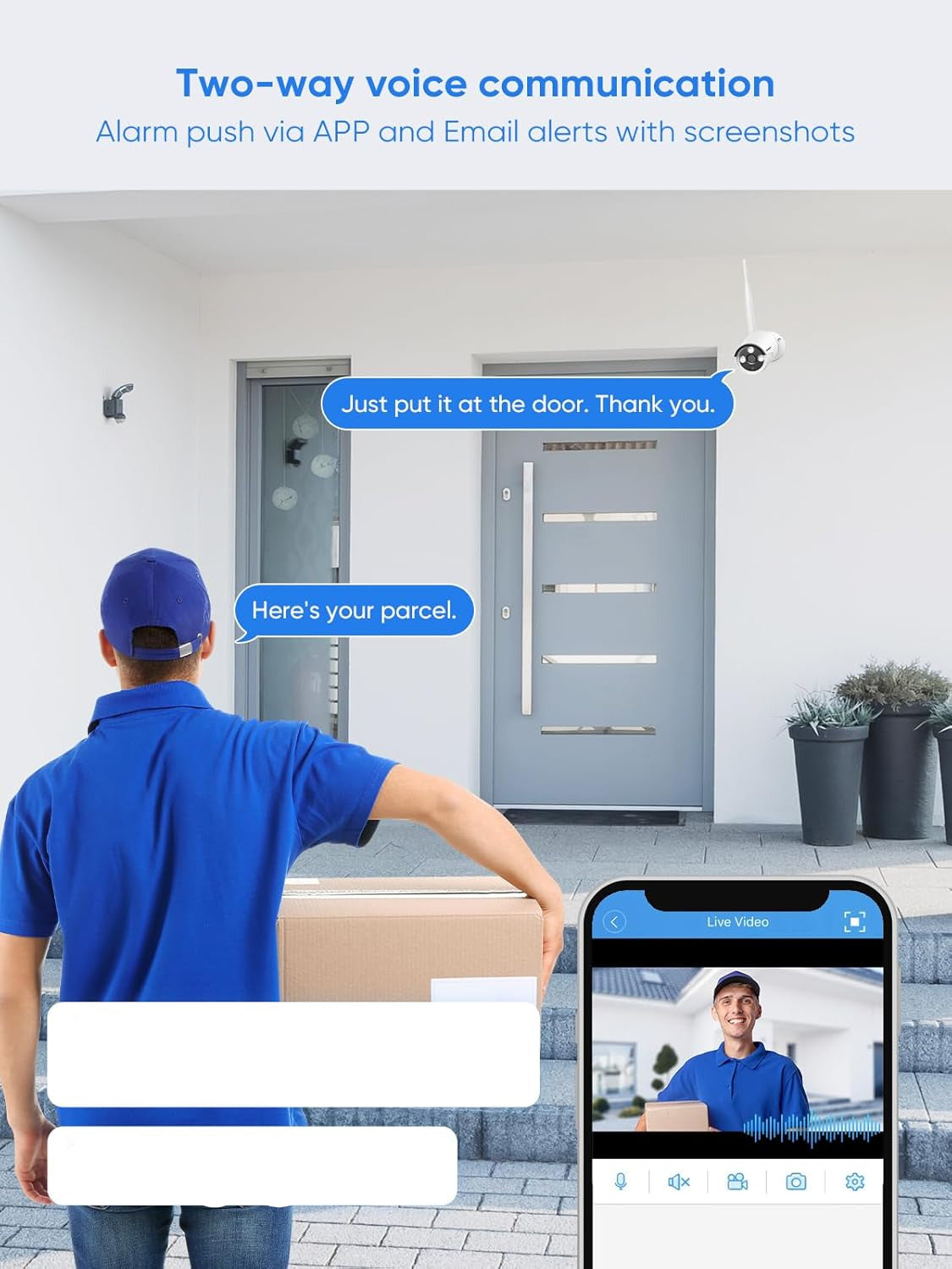 5MP Draadloze Bewakingsset – Camera Set – Beveiligingssysteem – CCTV Cameras – IP Beveiliging – AI Human Detection – Waterdichte IP66 Behuizing – 1TB Opslag & Alexa Integratie