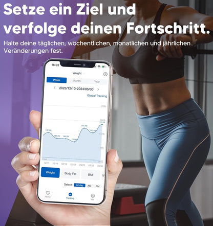 GE Lichaamsvetweegschaal GE personen: digitale weegschaal met lichaamsvet en spiermassa 8-elektroden lichaamsvetweegschaal met handsensoren BMI lichaamsgewicht spiermassa analyseapparaat, 180 kg/400