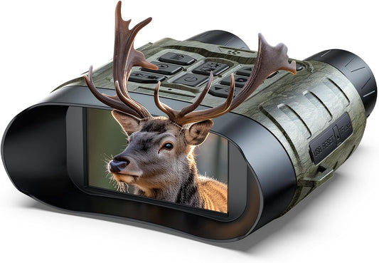 Nachtzichtapparaat, 112 MP 4K nachtzichtapparaat, jacht met 12 x digitale zoom en 5000 mAh oplaadbaar, 64 GB TF-kaart, infrarood zicht, 400 m bereik, perfect voor jacht, camping en veiligheid