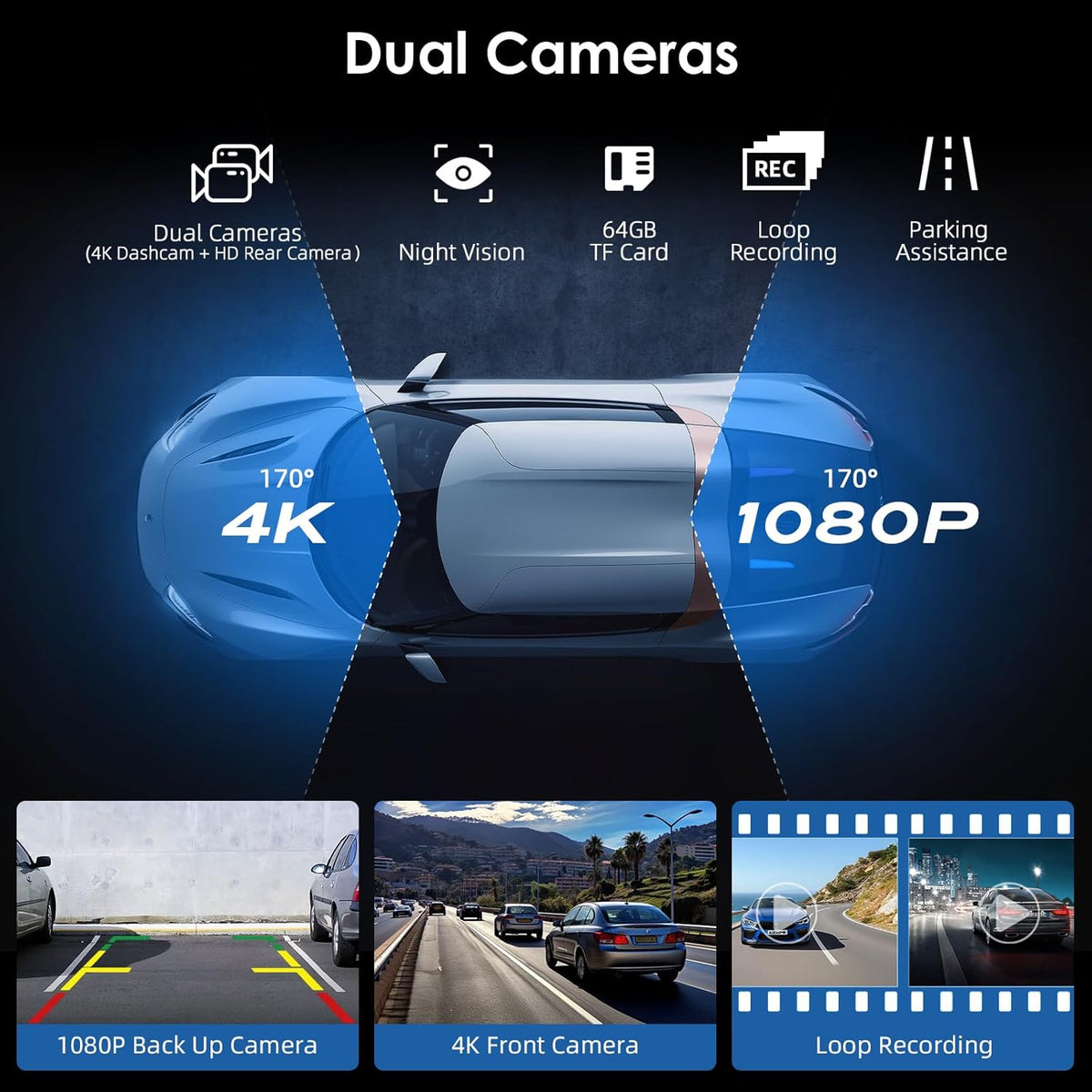 9,26 Inch Wireless Carplay Screen voor Car Play en Android Auto, Draadloze Autoradio met 4K Dashcam/1080P HD Achteruitrijcamera/Bluetooth/FM/AUX/64G TF/Mirror Link/Spraakbesturing/GPS-Navigatie