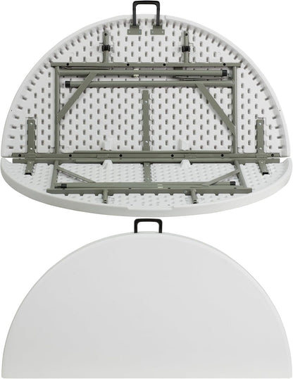 Flash Furniture 121,72 cm ronde dubbele opvouwbare graniet witte klaptafel van kunststof