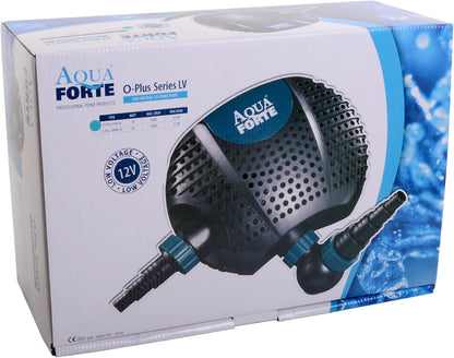 AquaForte O-Plus 6.500 laagspanningsfilterpomp (12 volt), 50 watt, maximaal debiet 6,5 m3 per uur, maximale opvoerhoogte 4 meter, ideaal voor zwemvijvers