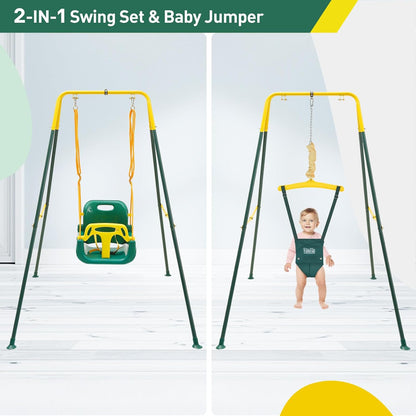 FUNLIO 2-in-1 schommelset voor jumper, groen