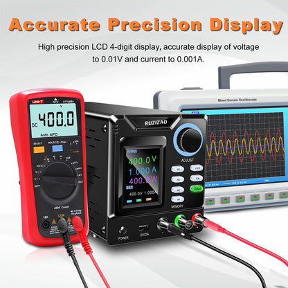 Laboratoriumvoeding – Hoogspanningslaboratoriumvoeding – DC Regelbare Voeding – Instelbare Laboratoriumvoeding – Omschakelbare Voeding – 0-400V 0-1A – 4-Cijferig LED-Kleurendisplay