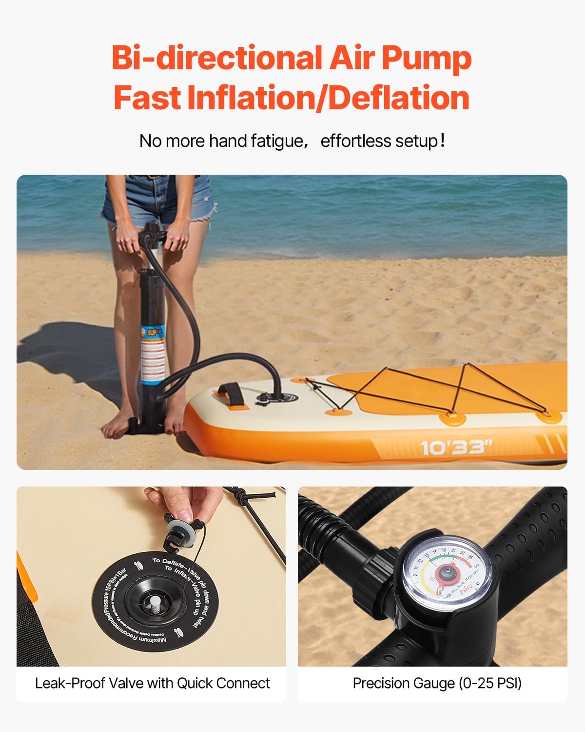 VEVOR Opblaasbaar peddelboard met zitting 304,8 x 83,8 x 15,2 cm ultralicht SUP-paddleboard met accessoires, pomp, peddel, vin, rugzak, enkelriem, voor jongeren en volwassenen