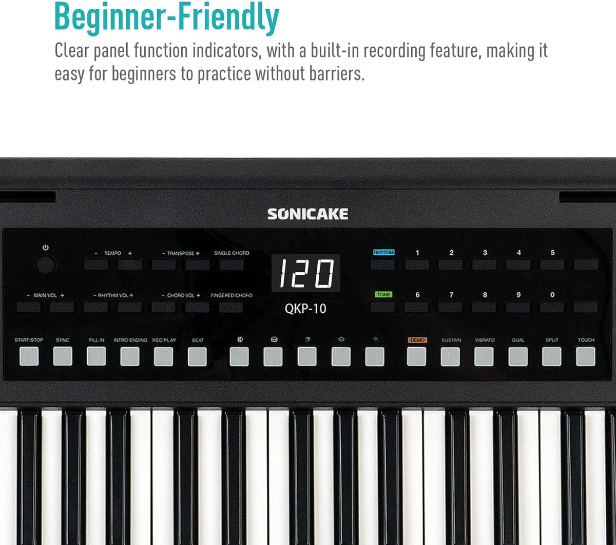 Keyboard 61 Toetsen Draagbaar – Piano – Muziekkeyboard – Digitale Piano – Toetsenbord – Bluetooth En Hoofdtelefoonaansluiting – 300 Tonen En 300 Ritmes