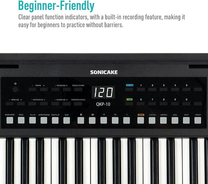 Keyboard 61 Toetsen Draagbaar – Piano – Muziekkeyboard – Digitale Piano – Toetsenbord – Bluetooth En Hoofdtelefoonaansluiting – 300 Tonen En 300 Ritmes