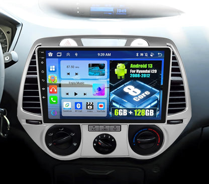 Autoradio Hyundai i20 2008-2012 – Multimedia Systeem – Navigatie Unit – DAB Radio – GPS Speler – Android 13 Besturingssysteem – 8-Kern Processor & Draadloze CarPlay