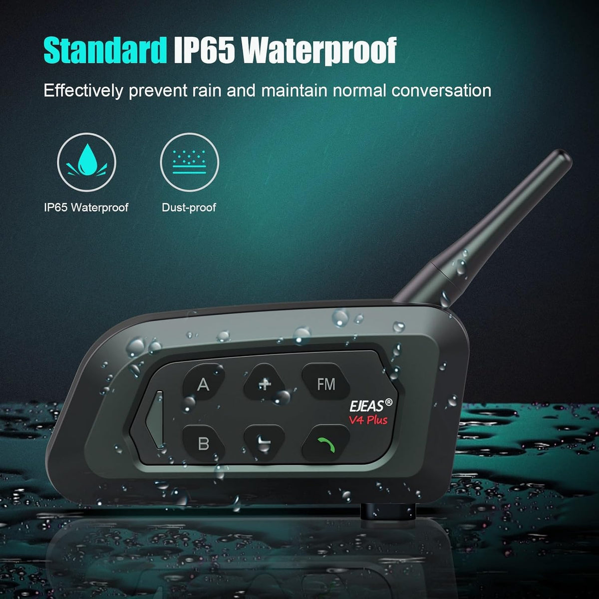 EJEAS V4C Plus 2 Pcs Professional Football Referee Bluetooth Intercom, 1200 Meters, 4 People Simultaneously Duplex Speaking for Football and Handball Referees