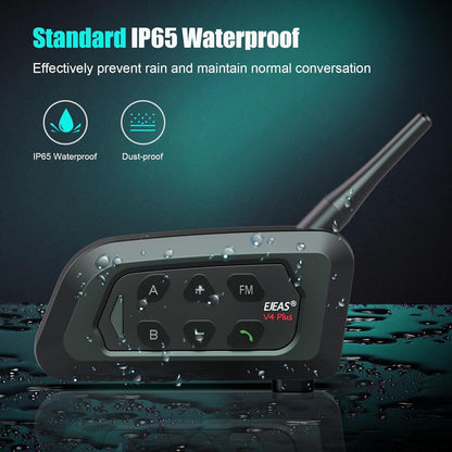 EJEAS V4C Plus 2 Pcs Professional Football Referee Bluetooth Intercom, 1200 Meters, 4 People Simultaneously Duplex Speaking for Football and Handball Referees