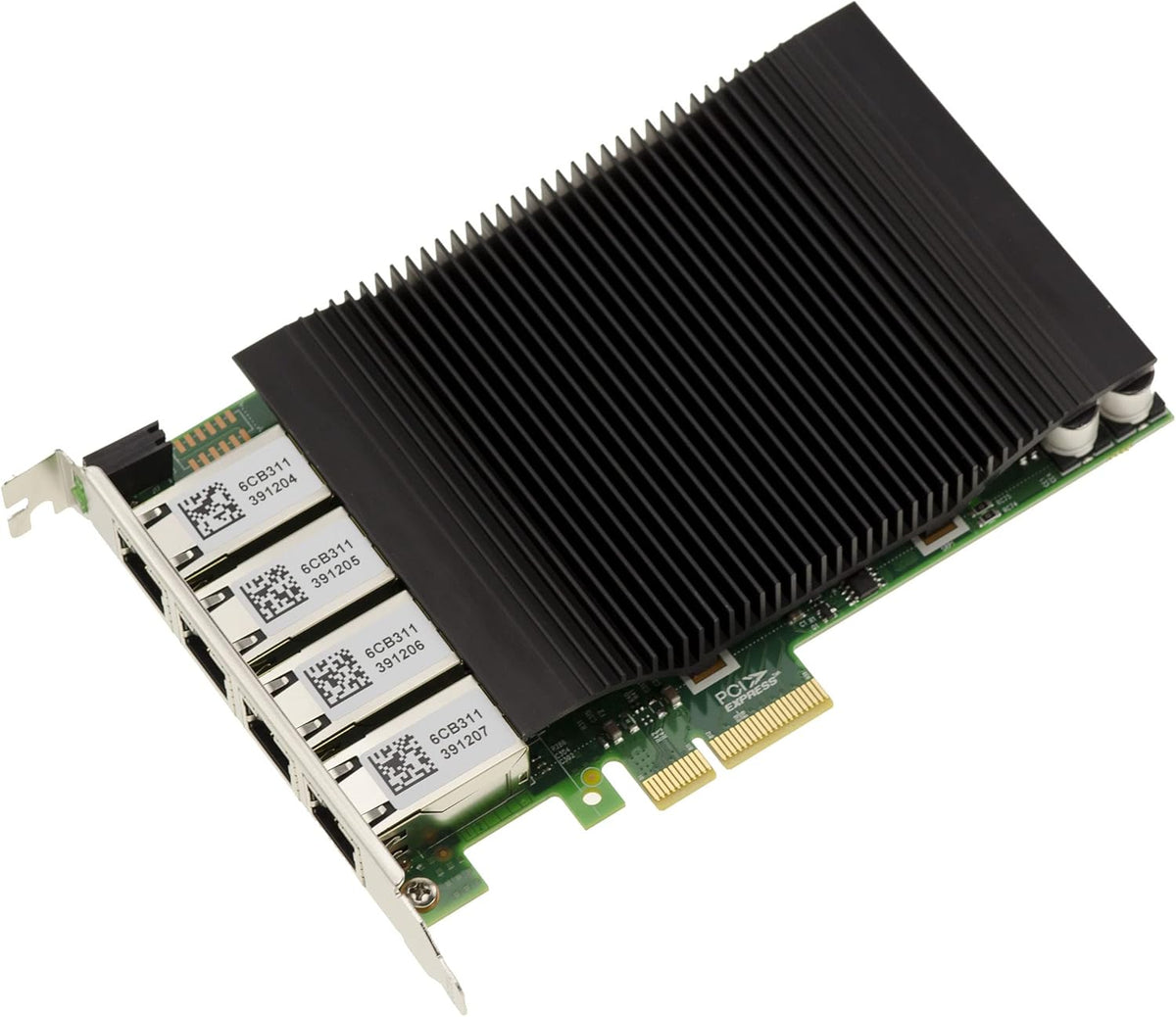 KALEA-INFORMATIQUE Netwerkcontroller kaart met 4 Gigabit Ethernet RJ45 LAN poorten op PCIe x4. Power Over Ethernet PoE+ 30W met Intel I350-chipset