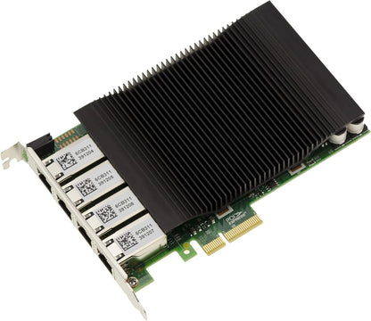 KALEA-INFORMATIQUE Netwerkcontroller kaart met 4 Gigabit Ethernet RJ45 LAN poorten op PCIe x4. Power Over Ethernet PoE+ 30W met Intel I350-chipset