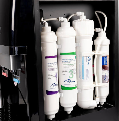 5-Traps Zwarte Waterfontein Met Omgekeerde Osmose – Waterdispenser – Waterkoeler – Drinkwaterfontein – Osmose Waterfontein – Koud En Natuurlijk Of Koud En Warm Water – Compact Mini Formaat
