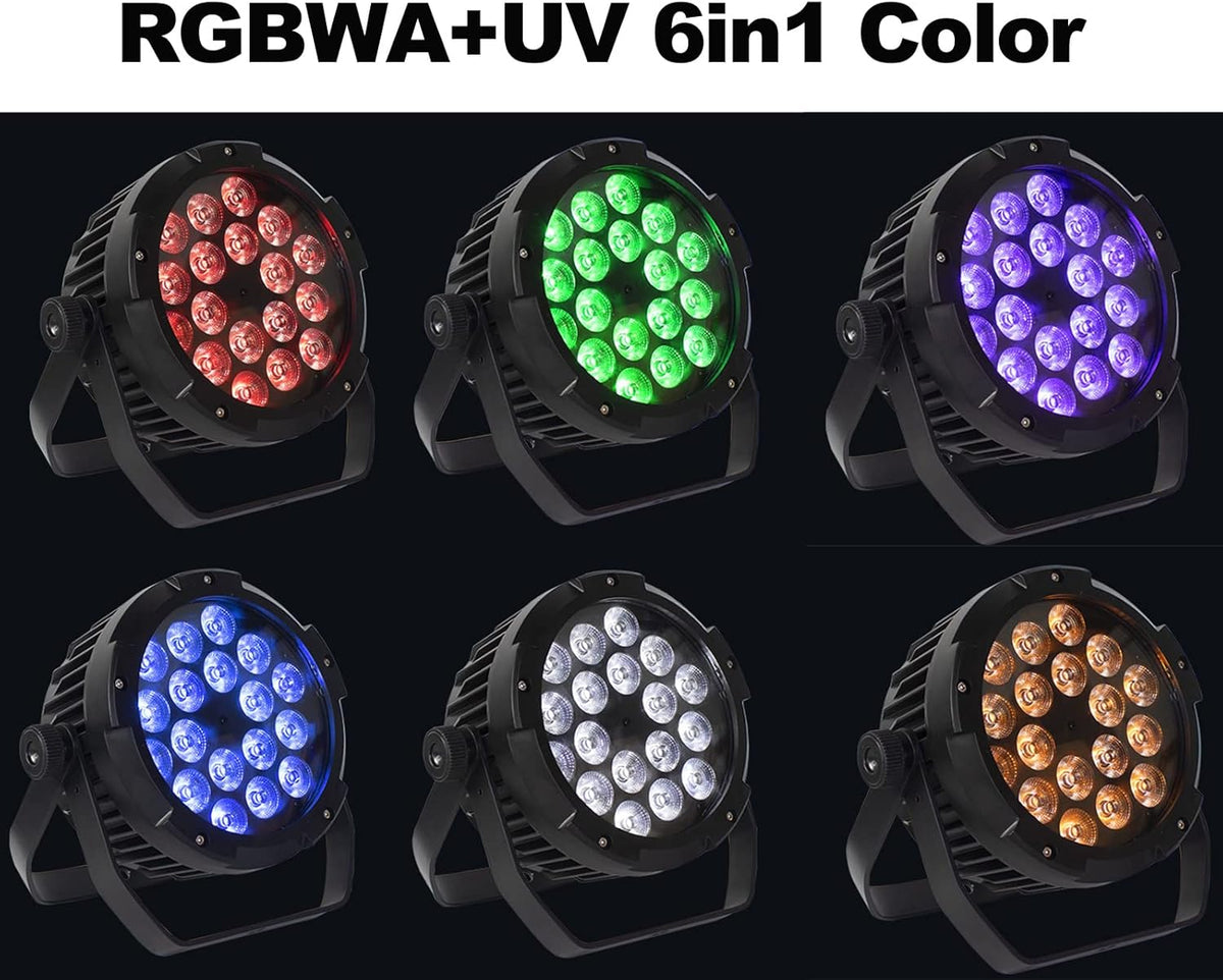 SHEHDS Par Lichten Waterdicht Outdoor LED 18x18W Verlichting Podium Wassen Lichten DMX Controle Strobe DJ Licht Party Licht voor Kerstfeest Bruiloft Show Concerten Kerk