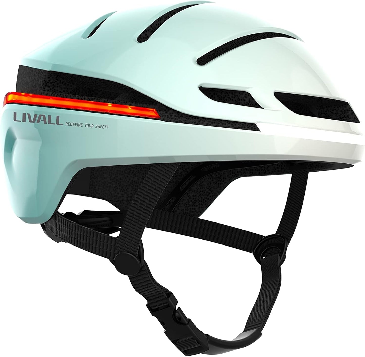 LIVALL EVO21 Smart Cycle Helm met Smart Lighting, 360 graden zichtbaarheid, valdetectie en SOS Alert, Mint, L (58-62cm)