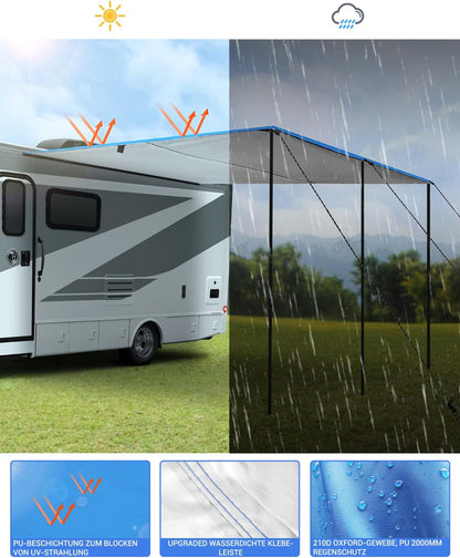 SUPAREE Caravan Luifel Auto Camping Luifels (Blauw, 3.5x2.4m)
