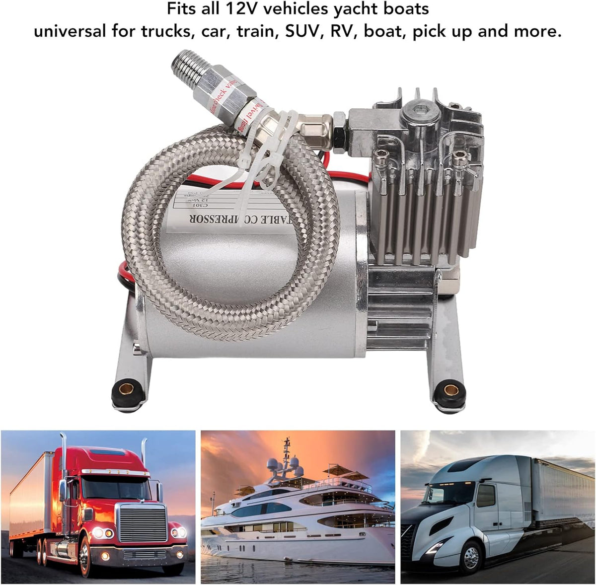 Universele Luchtcompressor – Compressorpomp – Bandenspanner – Airpump – 12V Compressor – 20 Ampère Krachtig – Max 150 PSI – Metaal & ABS – Compact & Duurzaam