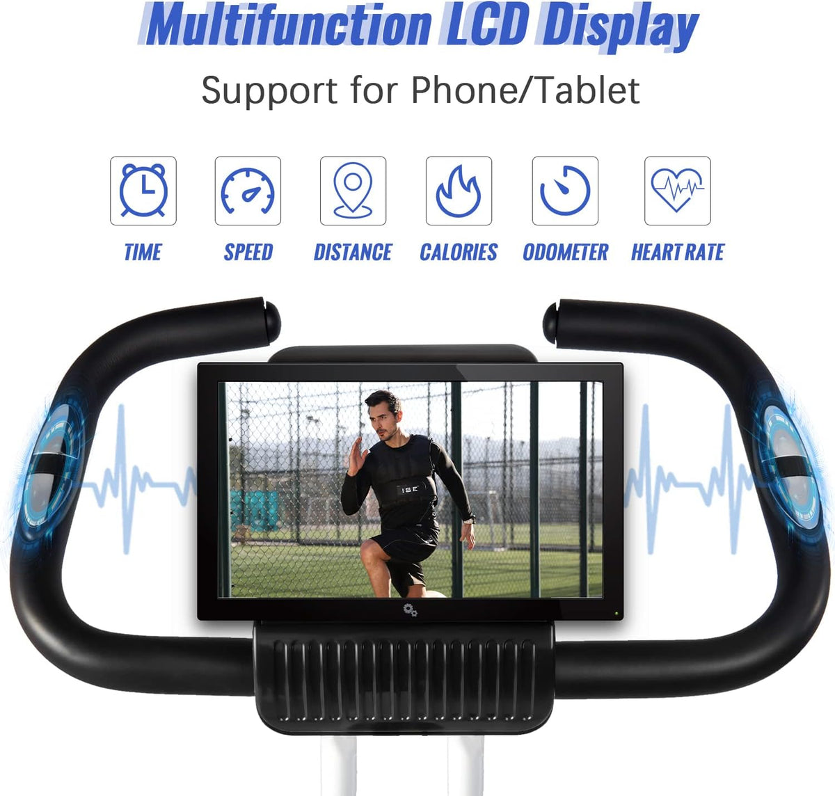Hometrainer – Fitnessfiets – Trainingsfiets – Indoor Bike – Fietsapparaat – Inklapbaar Ontwerp – 8 Verstelbare Magnetische Weerstanden – LCD Display Met Hartslagmeter