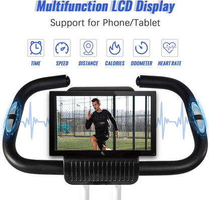 Hometrainer – Fitnessfiets – Trainingsfiets – Indoor Bike – Fietsapparaat – Inklapbaar Ontwerp – 8 Verstelbare Magnetische Weerstanden – LCD Display Met Hartslagmeter