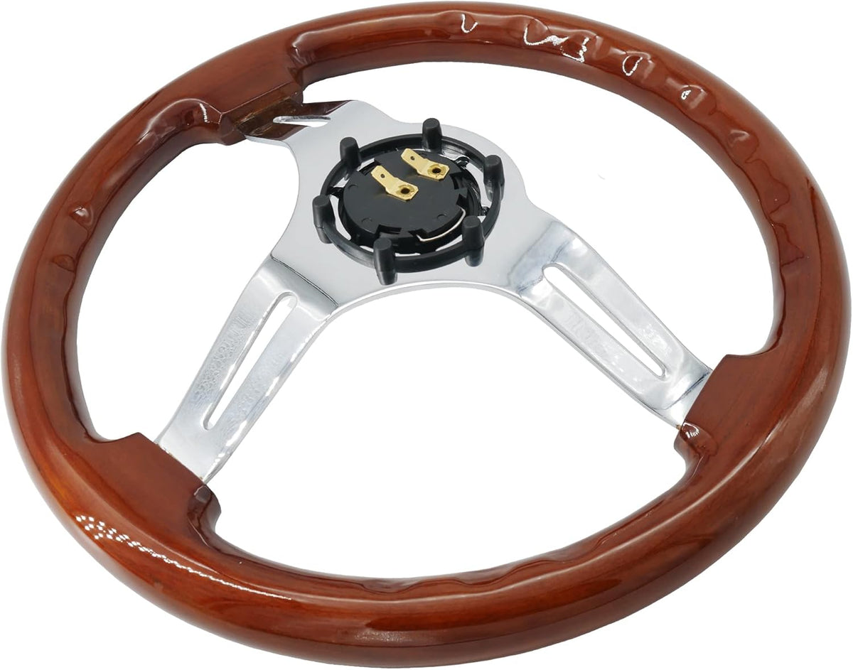Sportstuur – Sportief Stuur – Houten Stuur – Universeel Stuur – Race Stuur – Massief Hout – Diameter 350 mm