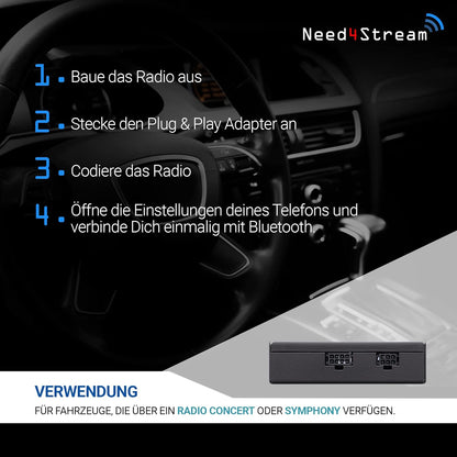 Bluetooth audio-interface voor auto met AUX-aansluiting – Bluetooth audio adapter – Bluetooth muziekadapter – Bluetooth adapter – Bluetooth muziekstreamer – Automatische koppeling bij starten – Titel- en artiestweergave op display