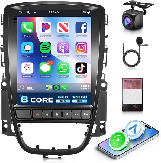 8 Core 6+128G voor Opel Astra J Buick Excelle XT GT 2006-2016 Android 15 autoradio 9,7 inch draadloze Carplay radio met Android Auto Mirror Link Bluetooth FM/RDS/EQ WiFi GPS Navi achteruitrijcamera - QUORE